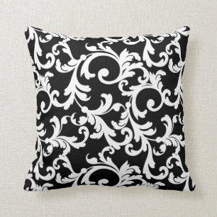 Cojín Decorativo Damasco elegante negro