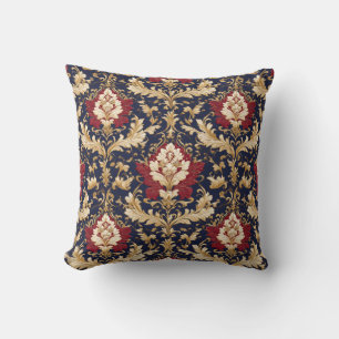 Cojín Decorativo Damasco Floral Art Nouveau Dorado