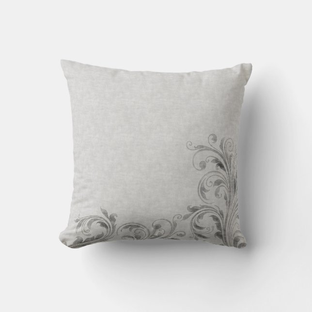Cojín Decorativo Damasco gris (Anverso)