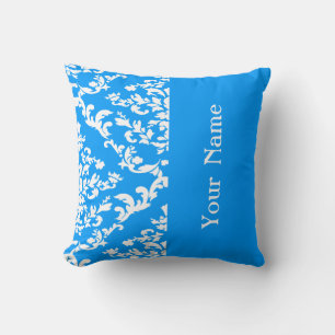 Cojín Decorativo Damasco intrépido azul claro con el nombre @