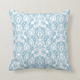 Cojín Decorativo Damasco marroquí azul de la cáscara de huevo