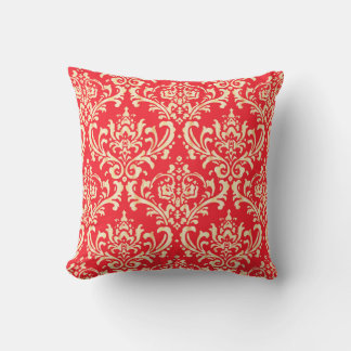 Cojín decorativo Damasco rojo y dorado