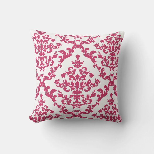 Cojín Decorativo Damasco rosa #6 en VictoriaShaylee (Anverso)