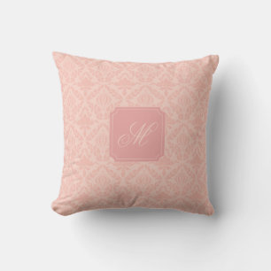 Cojín Decorativo Damasco Rosa Floral Elegante