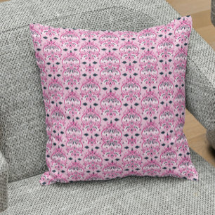 Cojín Decorativo Damasco rosa y negro