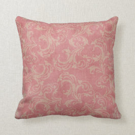 Cojín Decorativo Damasco rosado femenino elegante lamentable del