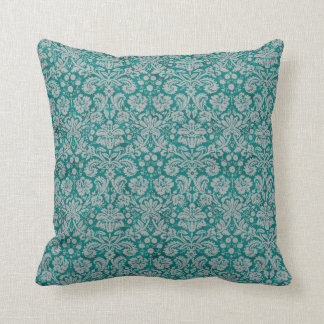 Cojín Decorativo Damasco Verde azulado oscuro