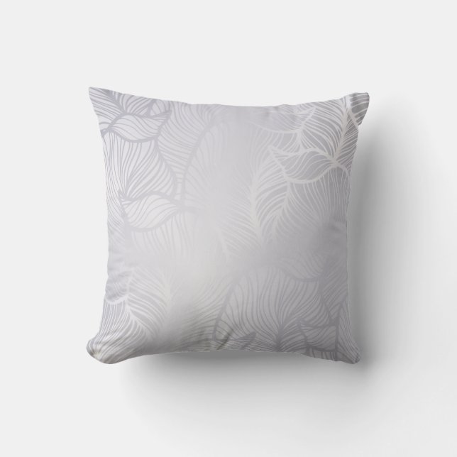 Cojín Decorativo Damasco vintage plateado (Anverso)
