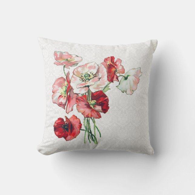Cojín Decorativo Damasco Y Flores (Anverso)