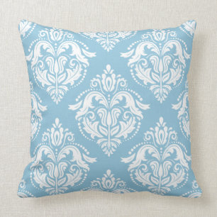 Cojín Decorativo Damascos azules blancos y claros