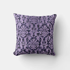 Cojín Decorativo Damask Blue Navy Violet Cottage Purpurina morado