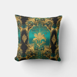 Cojín Decorativo Damask Fusion: Victorian se reúne con Cyberpunk