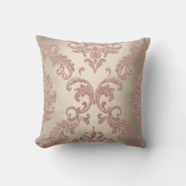 Cojín Decorativo Damask Sepia Pink Rubor Pastel Rosa Velvet de caba