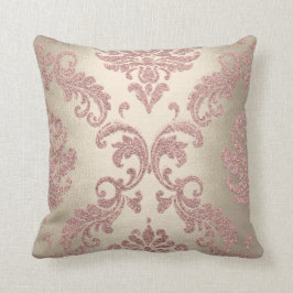 Cojín Decorativo Damask Sepia Pink Rubor Pastel Rosa Velvet de caba