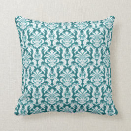 Cojín Decorativo Damask Verde azulado azul turquesa océano océano t