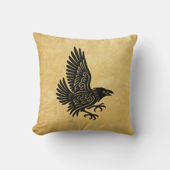 Cojín Decorativo Dancing Norse Raven (Anverso)