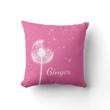 Cojín decorativo Dandelion personalizado en rosa