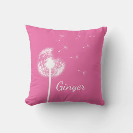 Cojín decorativo Dandelion personalizado en rosa