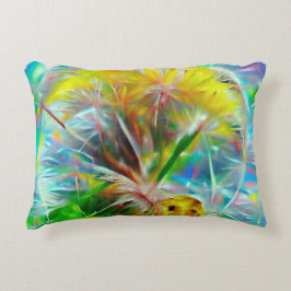 Cojín Decorativo Dandelions etéreos en Neon Dreamscape