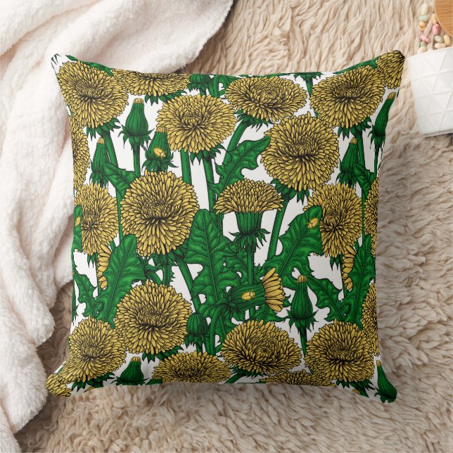 Cojín Decorativo Dandelions sobre blanco (Manta)