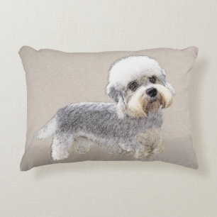 Cojín Decorativo Dandie Dinmont Terrier Pintura Original De Perro
