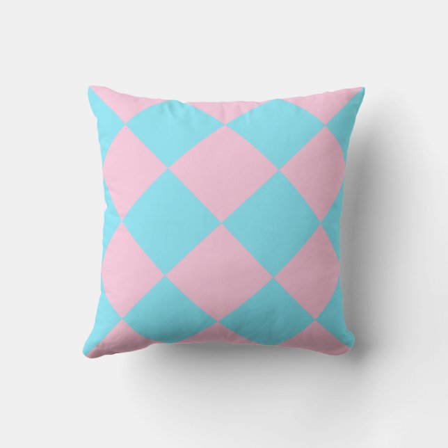 Cojín decorativo Dango Pastel rosa azul bajo contr (Reverso )