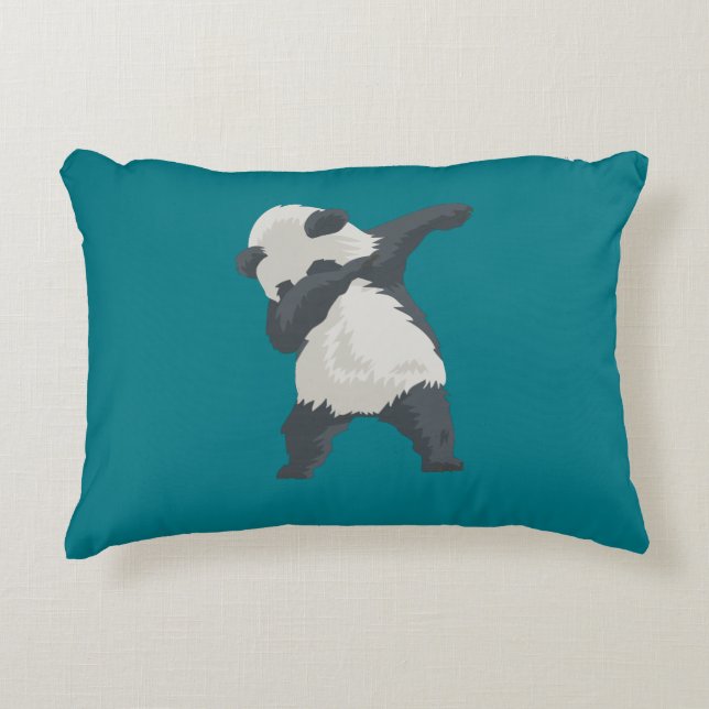 Cojín Decorativo Danza de Dabber de la panda del lenguado (Anverso)