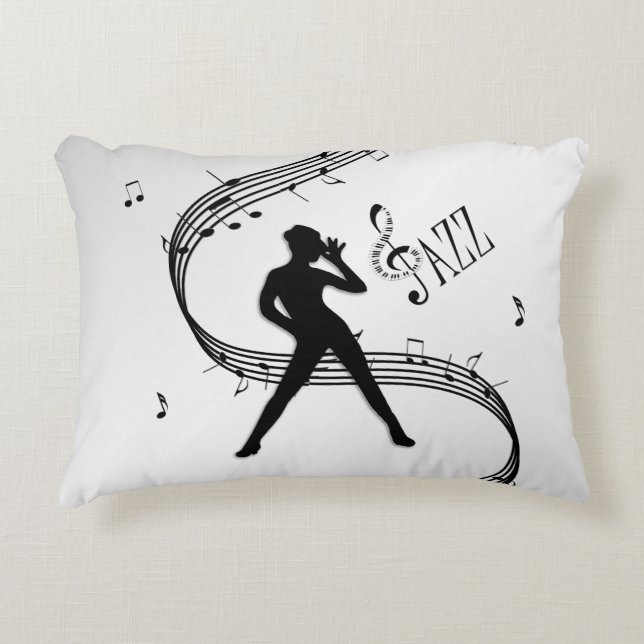 Cojín Decorativo Danza de Jazz Plata (Anverso)