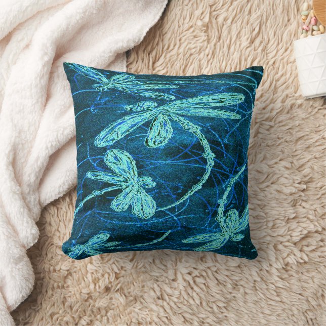 Cojín Decorativo Danza de libélula Tango Azul (Manta)