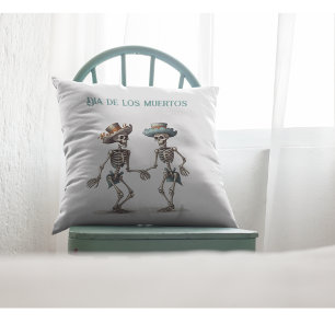 Cojín Decorativo Danza Eterna Dia de los Muertos Calaveras