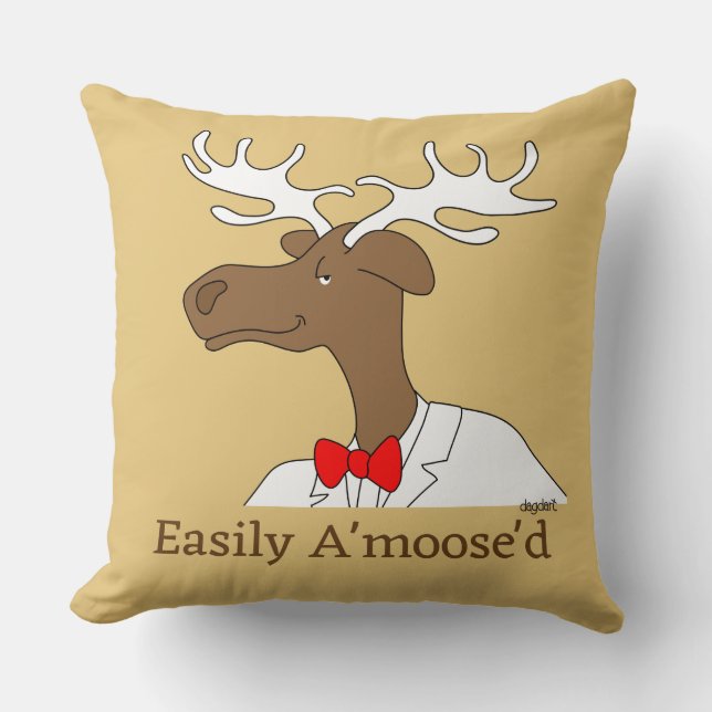 Cojín Decorativo Dapper Moose Whimsical (Anverso)