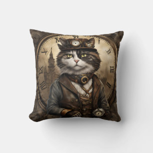 Cojín Decorativo Dapper Steampunk Calico Cat