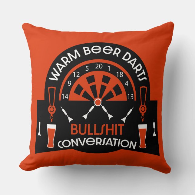 Cojín Decorativo Dardos de pub clásicos (Anverso)