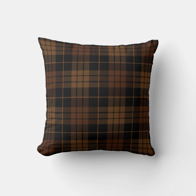 Cojín Decorativo Dark Academia Tan Plaid (Anverso)