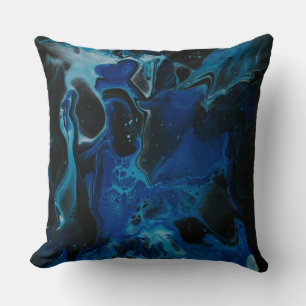 Cojín Decorativo Dark blue psychedelic liquid