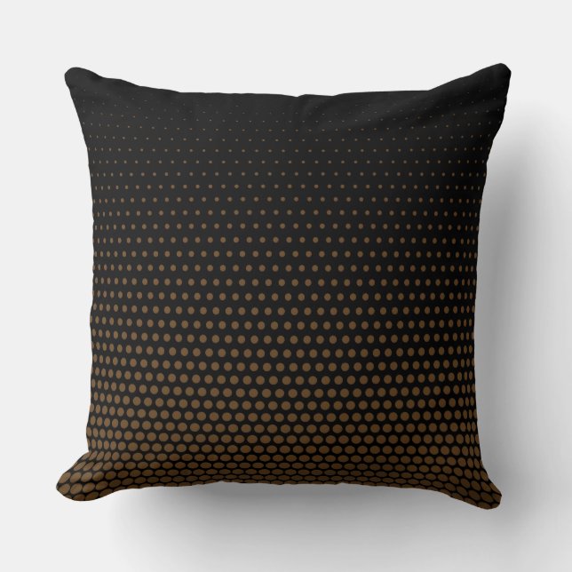 Cojín Decorativo Dark Brown Techno Dots Modern Black (Anverso)