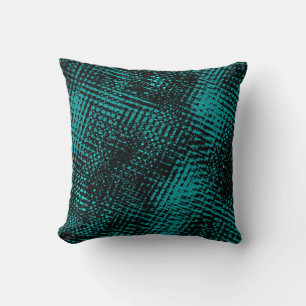 Cojín Decorativo Dark cian-green strokes cruzando grietas como burl