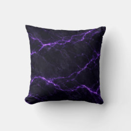 Cojín Decorativo Dark Marble Throw Pillow with Violet Veins