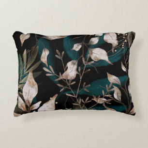 Cojín Decorativo Dark Modern Boho Hojas Botánicas