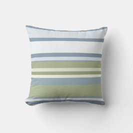 Cojín Decorativo Dark Pastel Blue and Spring Rain Stripes