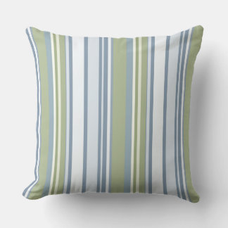 Cojín Decorativo Dark Pastel Blue and Spring Rain Stripes