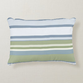 Cojín Decorativo Dark Pastel Blue and Spring Rain Stripes