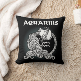 Cojín Decorativo Dark Zodiac - Aquarius | Medieval Astrology Art