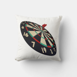 Cojín Decorativo Dart En El Bullseye Objetivo, Cushion Blanco Tira.