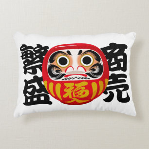 Cojín Decorativo Daruma para el Éxito Empresarial y la Prosperidad