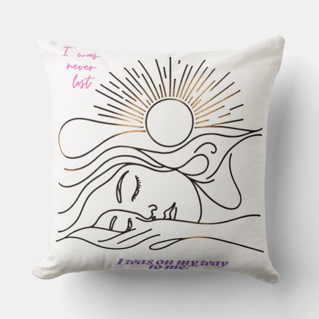 Cojín Decorativo Dawn of Self-Discovery: Empowering Minimalist Art (Anverso)