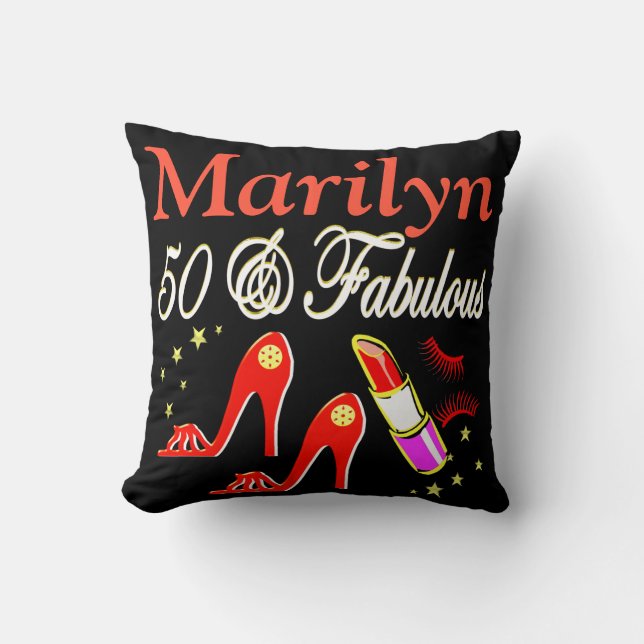 COJÍN DECORATIVO DAZZLING 50 & FABULOUS PILLOW PERSONALIZADO (Anverso)