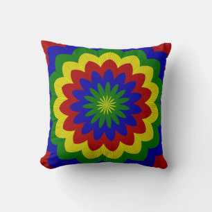 Cojín decorativo De 4 Sq De Flor De Color Primario