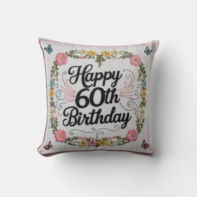 Cojín decorativo de 60 años joven: Un regalo clási (Anverso)