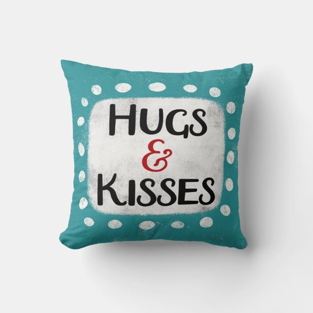 Cojín decorativo de abrazos y besos (Anverso)
